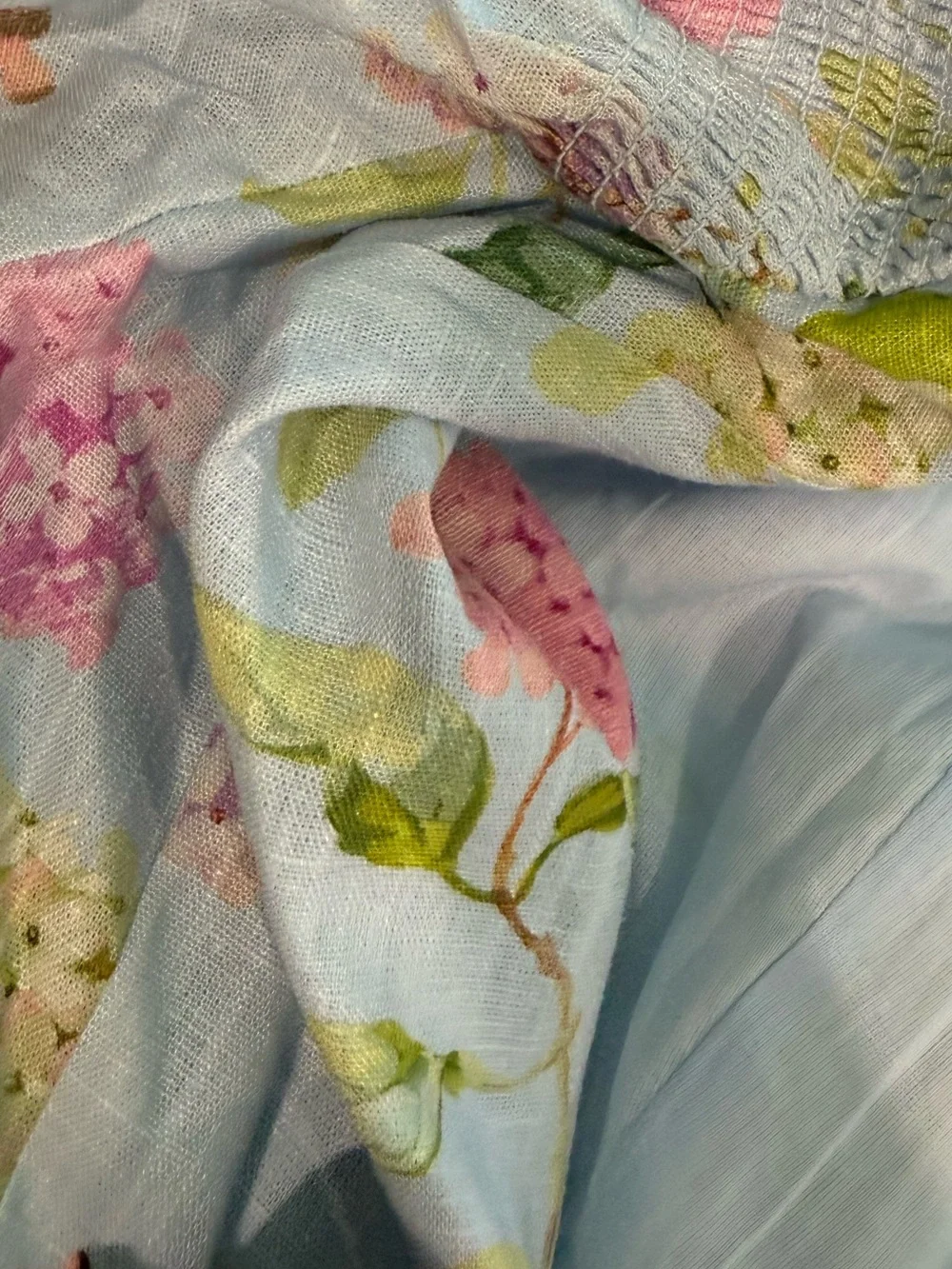 Hill House Home NWT The Dominique Linen Dress Hydrangea Chintz Blue Floral Sz M - Picture 4 of 10
